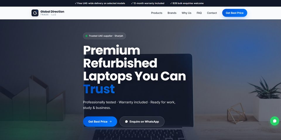 Vertex Trade Solutions website design preview