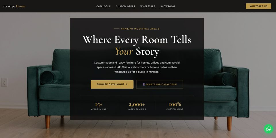 Prestige Home website design preview
