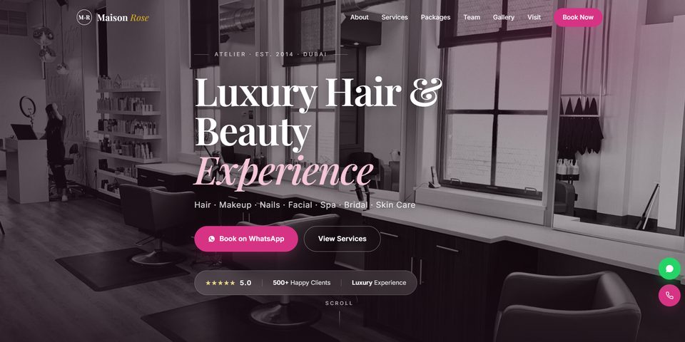 Maison Rose website design preview